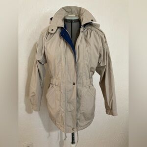 Vintage London Fog  Tan (khaki ) Hooded jacket with removable padded lining, XS